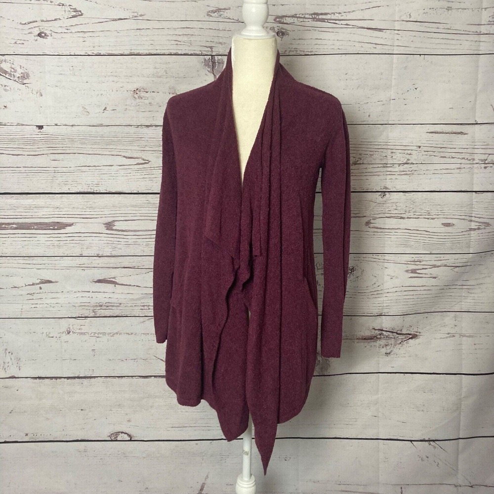 BAREFOOT DREAMS Cozy chic Lite Island Sweater Small M Wrap Style Cardigan Purple